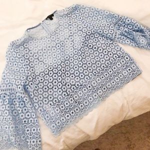 J. Crew daisy lace bell sleeve blouse sz 10